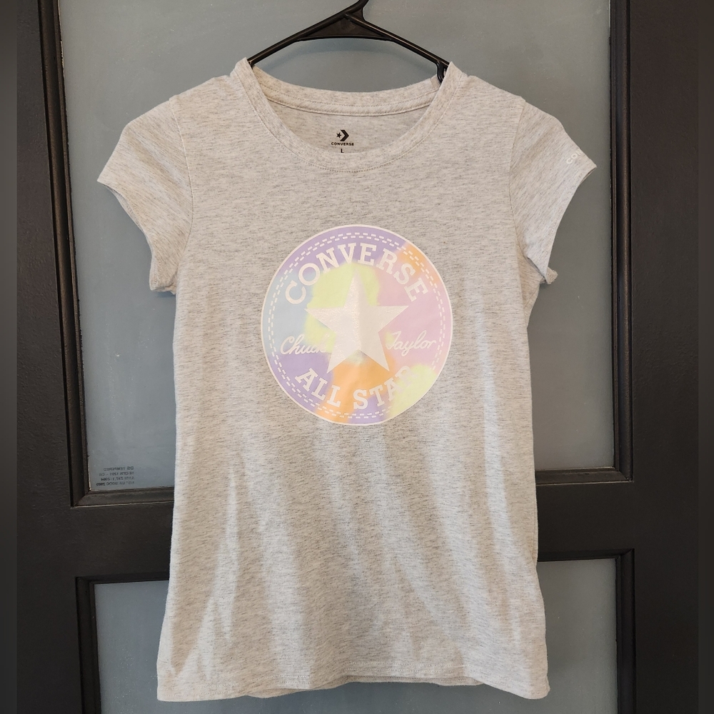 NWOT Girls Gray Converse Tshirt YOUTH Large